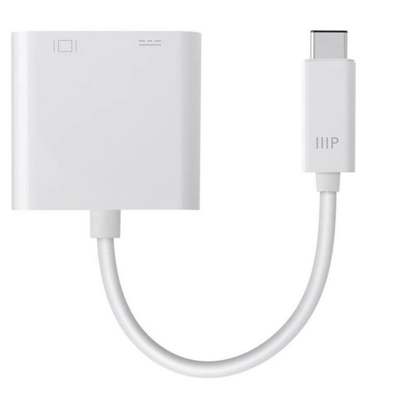 NWT Monoprice USB-C to HDMI&USB-C (F) Dual Port Adapter,Compatible USB-C Laptops - Picture 3 of 8
